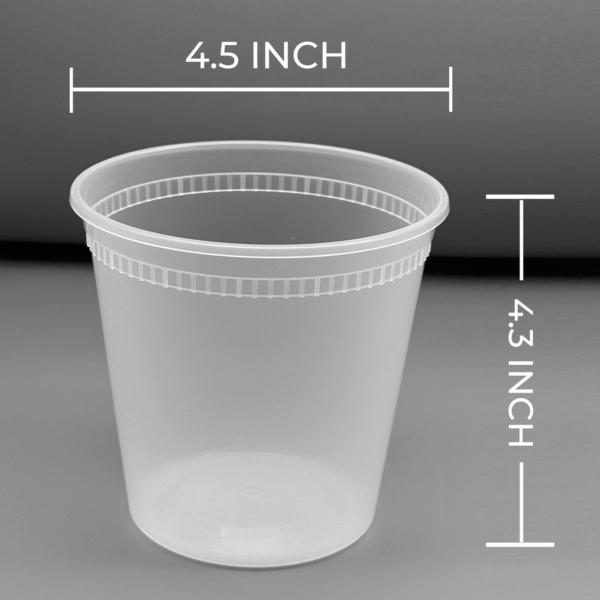 [240ct] 24 oz  PP Plastic Heavy Duty Deli Containers with Lids | Microwavable | Clear