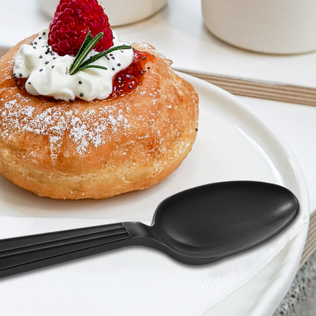 [1,000ct] PP Plastic Heavy Weight Tea Spoons | Black