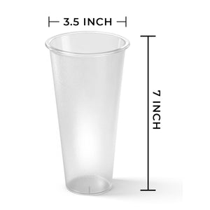 [500 ct] 24oz Tall Premium PP Cups | 90 mm | White frosted