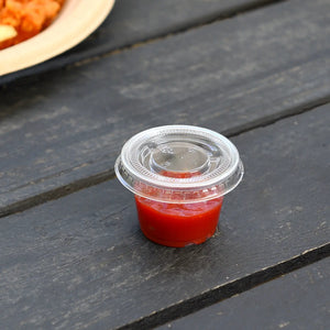 [2,500ct] 1oz PET Plastic Portion Cup Lids | Clear