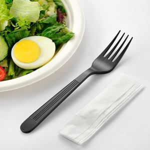 [1,000ct] PP Plastic Heavy Weight Cutlery Kits( Fork, Napkin) | Black