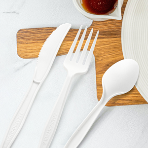 [150 ct] PLA Heavy Weight Mixed Cutlery (Fork, Knife, Spoon) | White