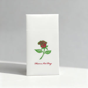 [1,000ct] 15.75" x 17"  Rose Pattern Airlaid Paper | 1/8 Fold | White