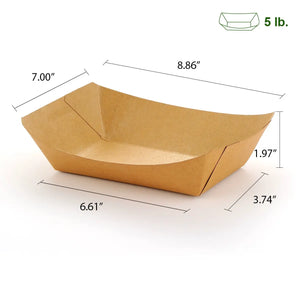 [500ct] 5lb Kraft Paper Food Trays