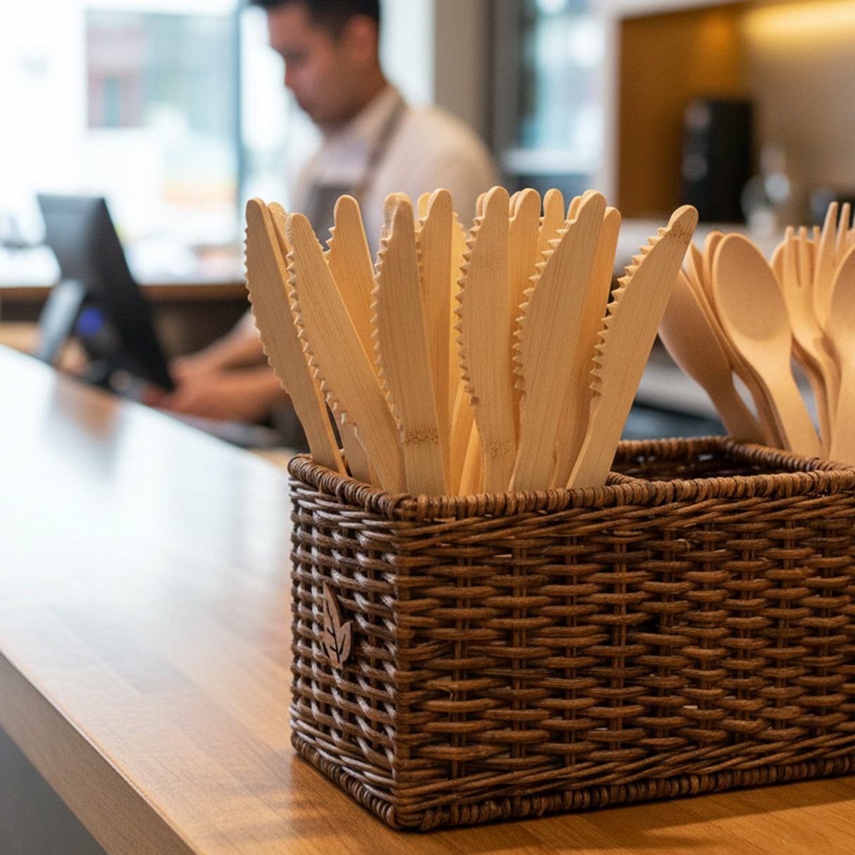 [1,000ct] 6.7" Compostable Bamboo Knife | Brown