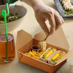 [200ct] 65oz Kraft Paper Take-Out Boxes