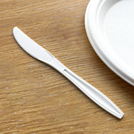 [600ct] PS Plastic Heavy Weight  Knives | White