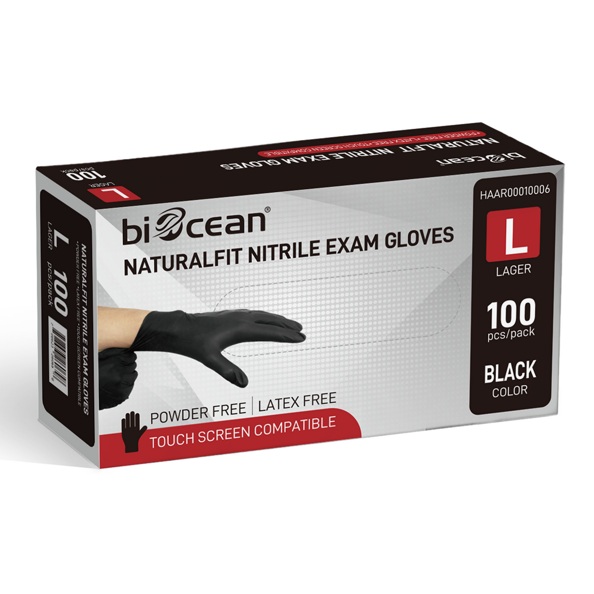 [1,000ct] Powder-Free Nitrile Gloves | Large | Black