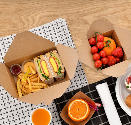 [200ct] 47oz Kraft Paper Take-Out Boxes