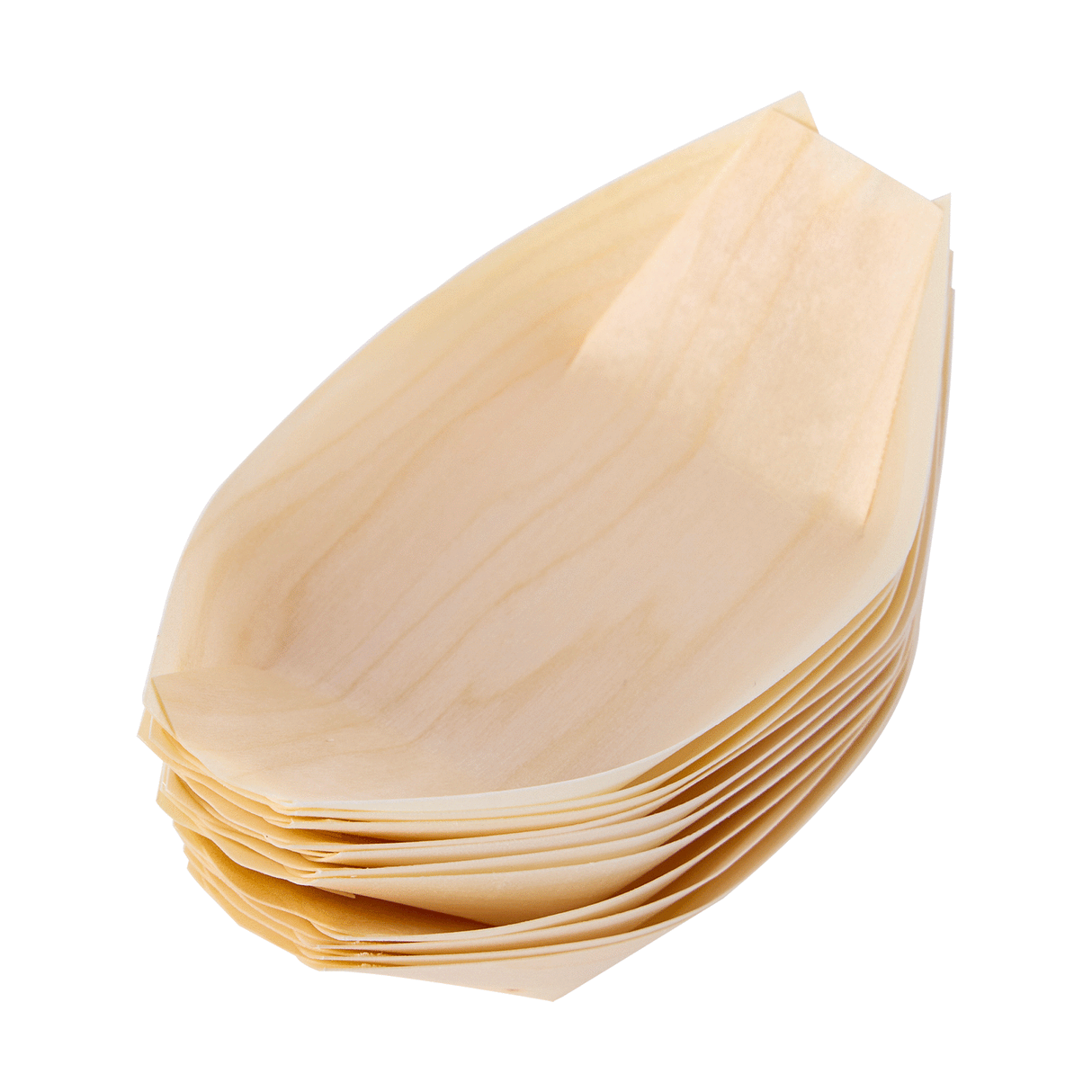[1,000ct] 5" Disposable Wooden Food Boat | Brown