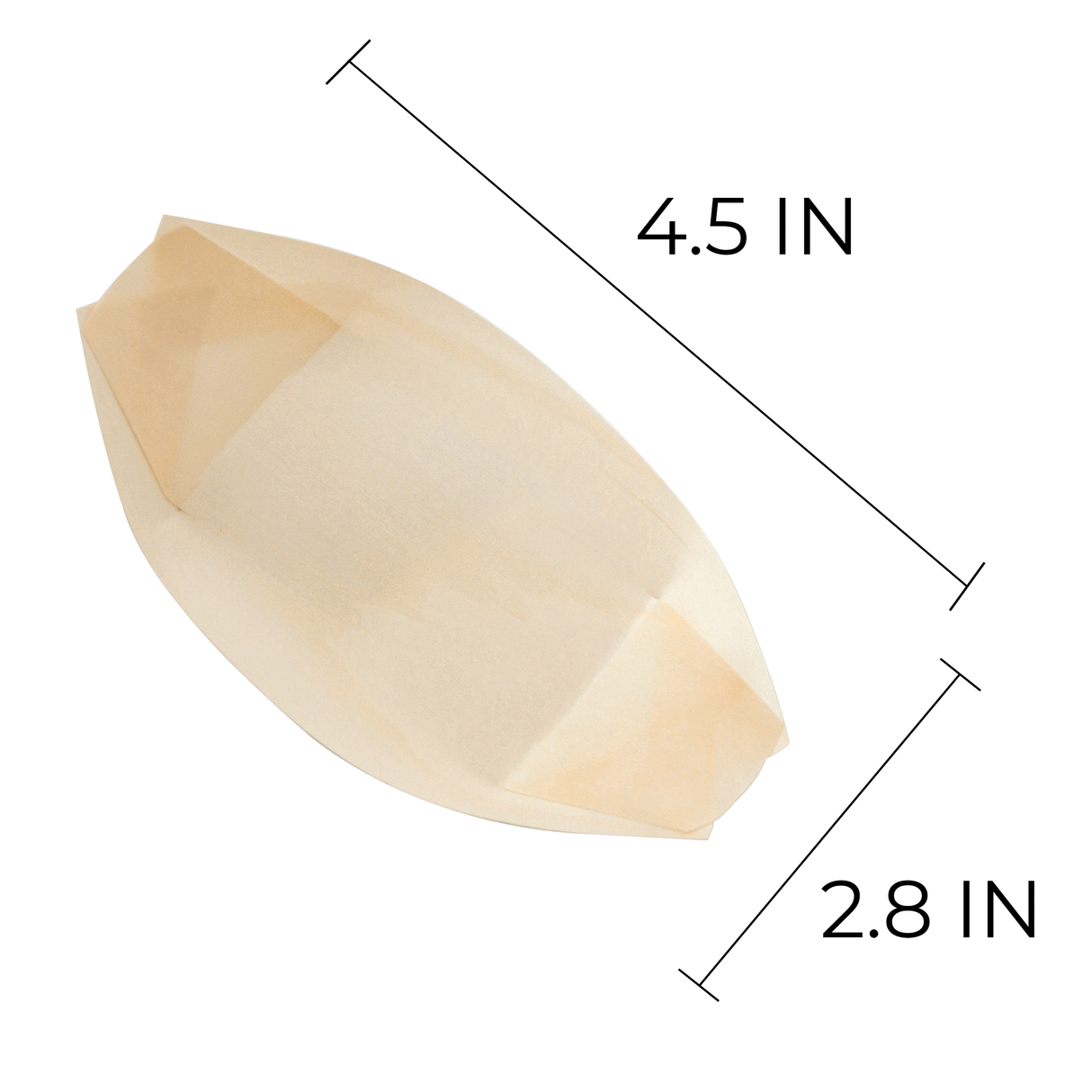 [1,000ct] 5" Disposable Wooden Food Boat | Brown