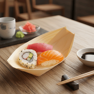 [1,000ct] 5" Disposable Wooden Food Boat | Brown