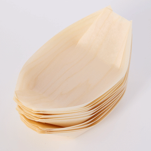 [1,000ct] 5" Disposable Wooden Food Boat | Brown