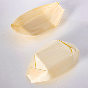 [1,000ct] 5" Disposable Wooden Food Boat | Brown