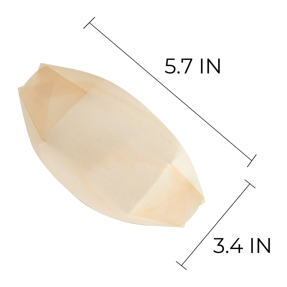 [1,000ct] 6" Disposable Wooden Food Boat | Brown | Brown