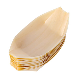 [1,000ct] 6" Disposable Wooden Food Boat | Brown | Brown