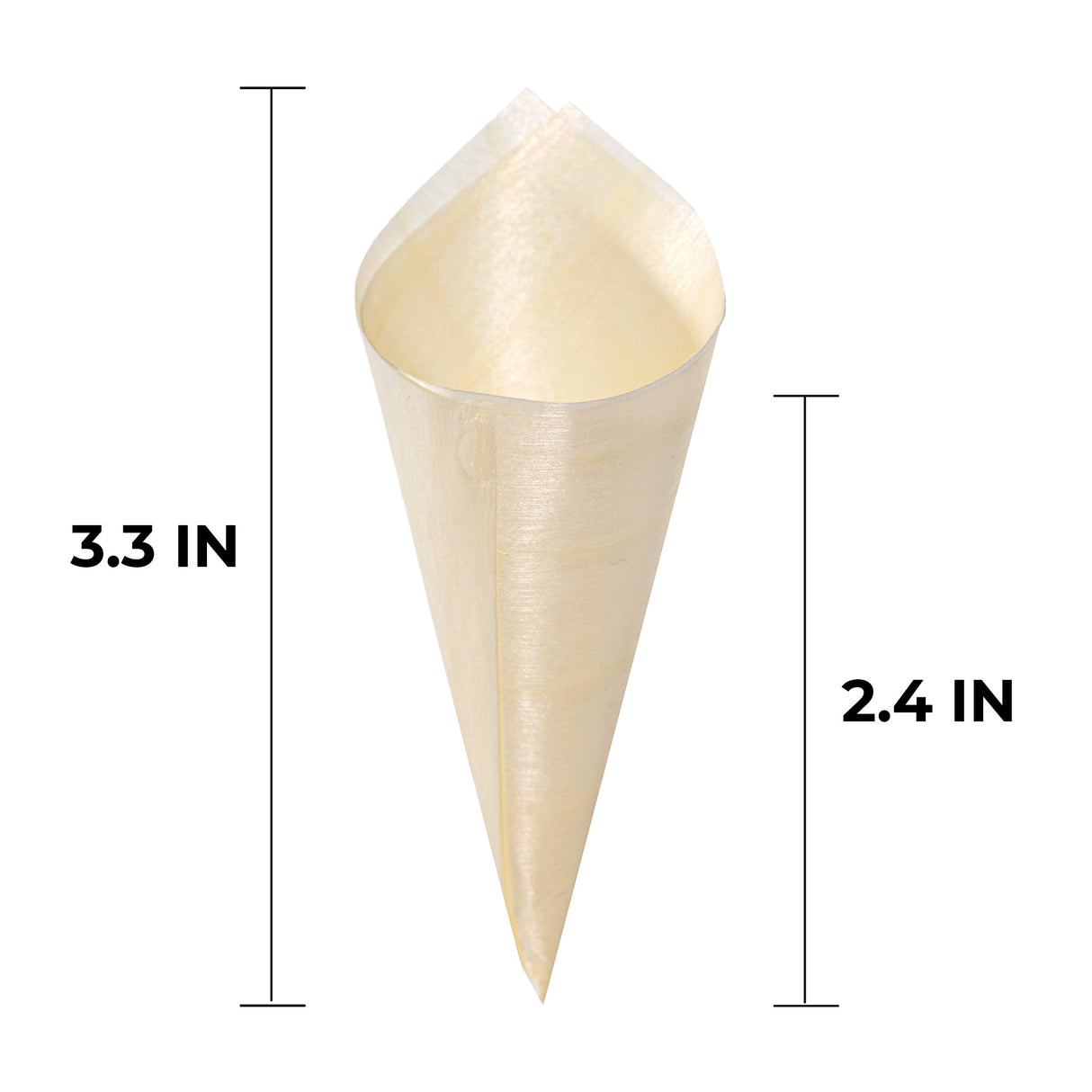 [1,000ct] 3" Disposable Wooden Cone | Brown