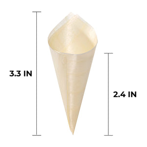 [1,000ct] 3" Disposable Wooden Cone | Brown