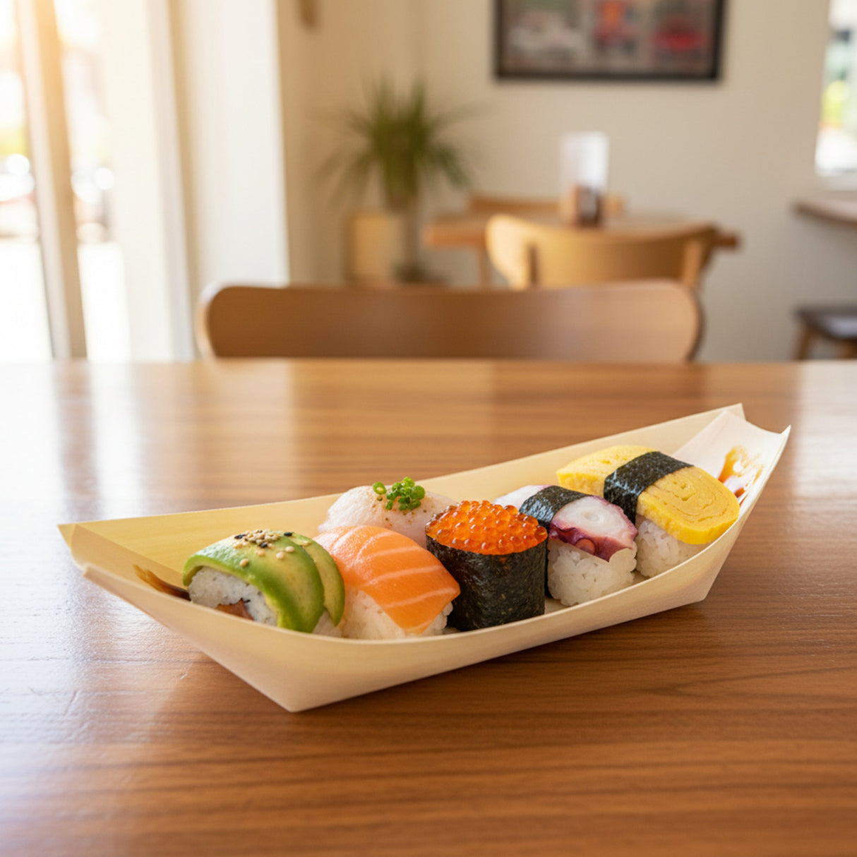 [1,000ct] 8" Disposable Wooden Food Boat | Brown