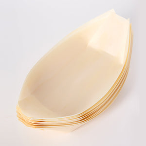 [1,000ct] 8" Disposable Wooden Food Boat | Brown
