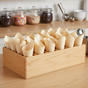 [1,000ct] 3" Disposable Wooden Cone | Brown