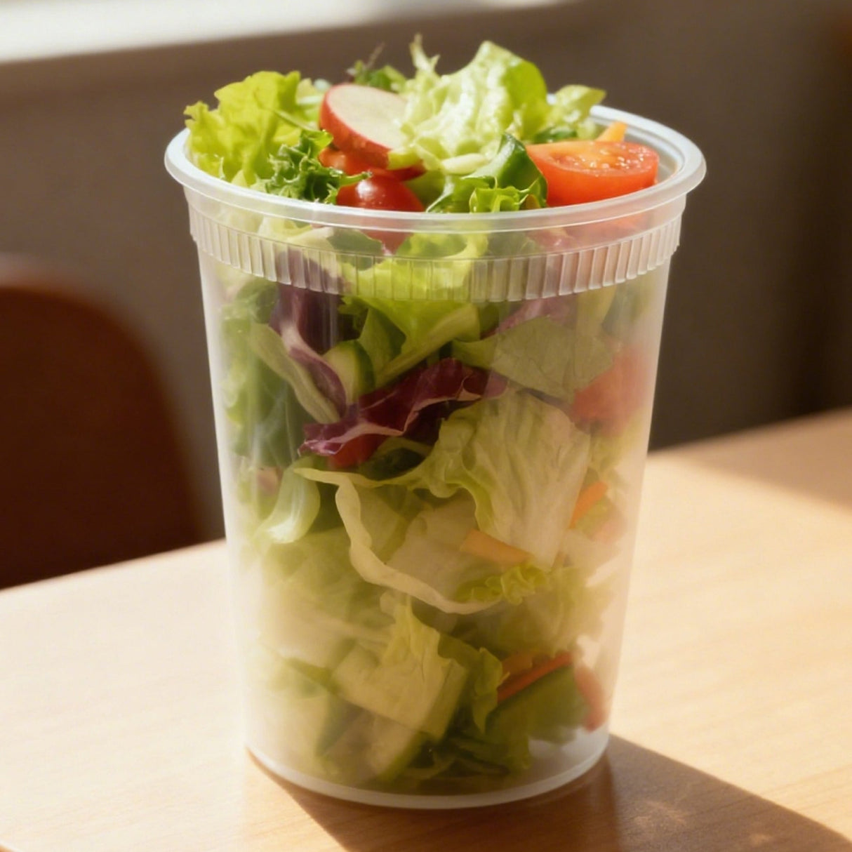 [240ct] 32 oz PP Plastic Heavy Duty Deli Containers with Lids | Microwavable | Clear