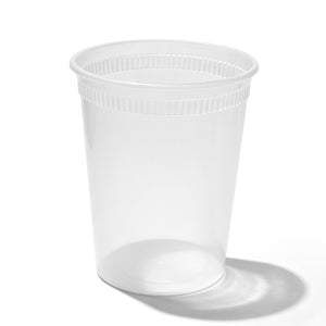 [240ct] 32 oz PP Plastic Heavy Duty Deli Containers with Lids | Microwavable | Clear