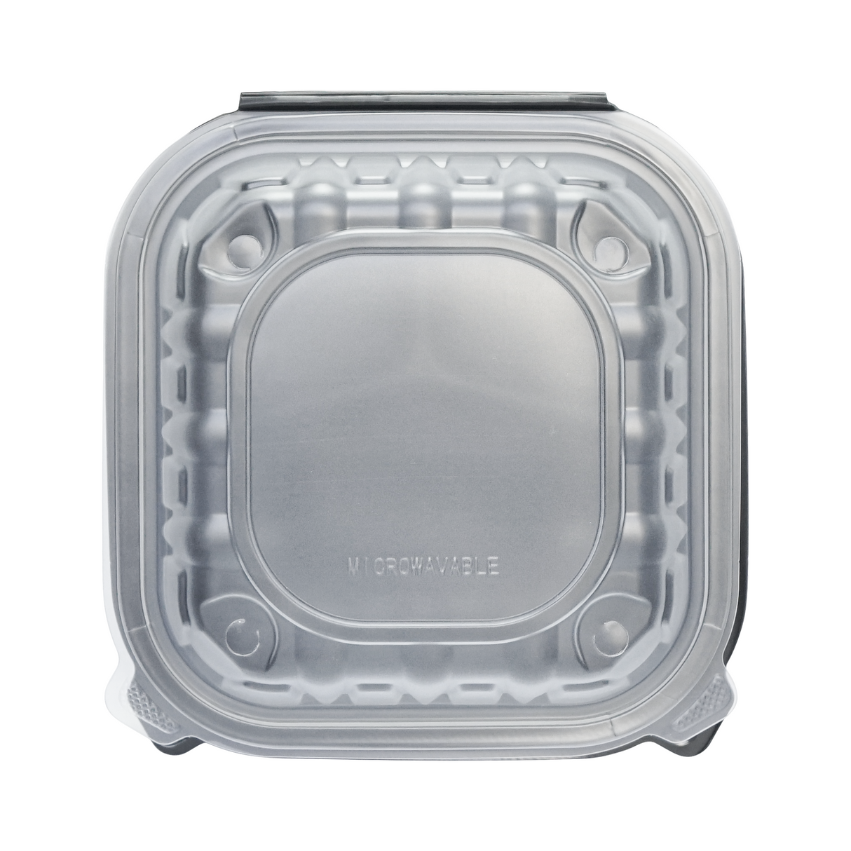 [100ct] 9" x 9"  Premium PP Hinged Food Containers | 3-Compartment | Clear and Black