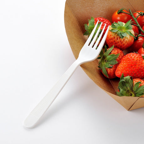 [1,000 ct] Danube Blue PP Plastic Heavy Weight  Forks | White