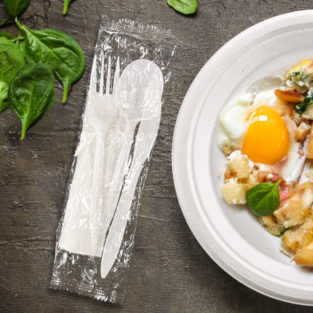 [400ct] PP Plastic Medium Weight  Cutlery Kits (Knife,Fork,Soup Spoon,Napkin) | White