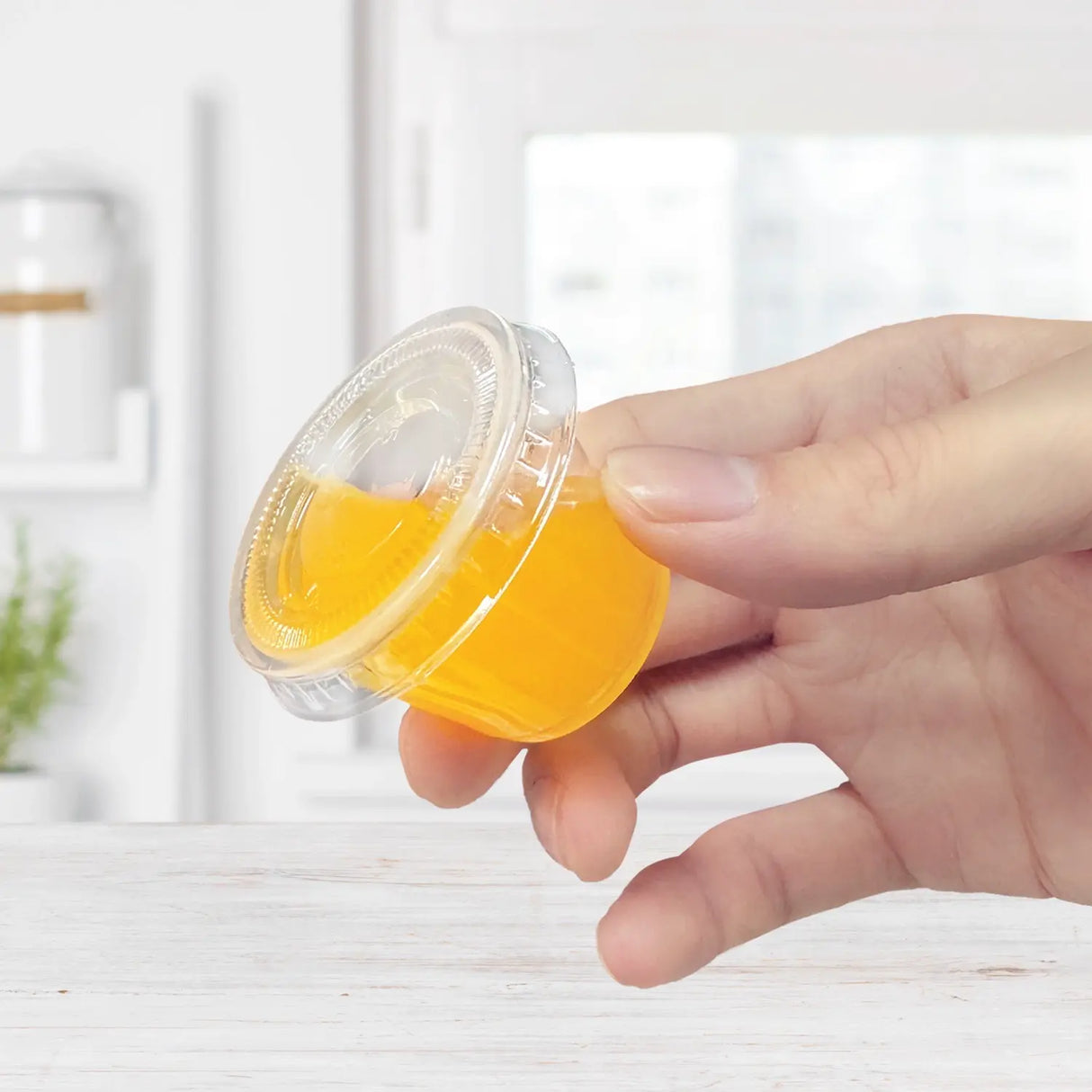 [2,500ct] 1oz PET Plastic Portion Cup Lids | Clear