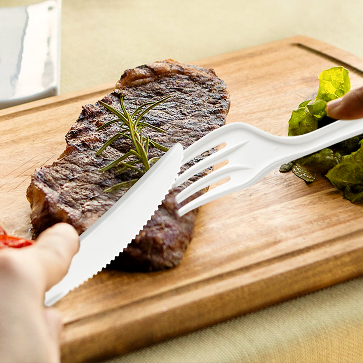 [150 ct] PLA Heavy Weight Mixed Cutlery (Fork, Knife, Spoon) | White