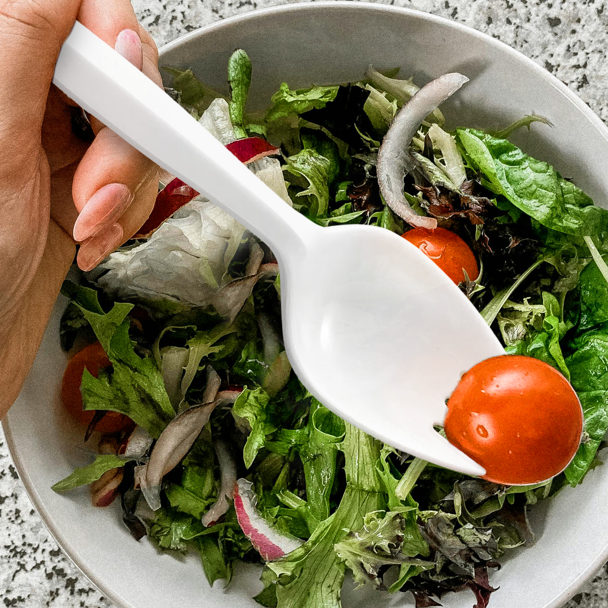 [1,000ct] PP Plastic Medium Weight Cutlery Kits (Spork, Straw,  Napkin) | White