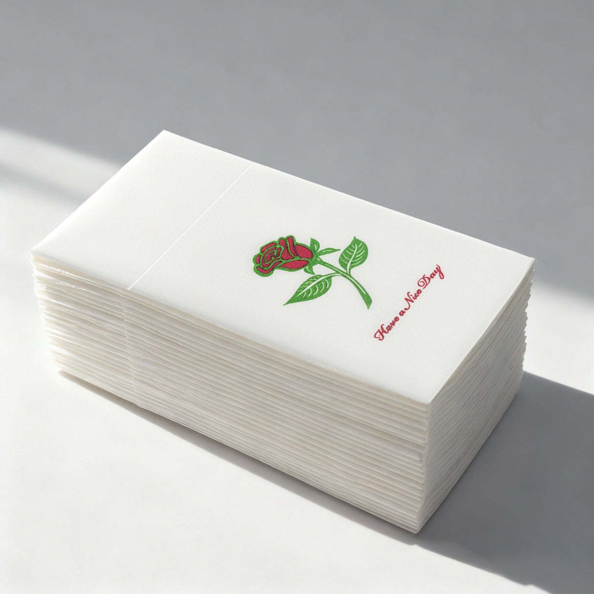 [1,000ct] 15.75" x 17"  Rose Pattern Airlaid Paper | 1/8 Fold | White