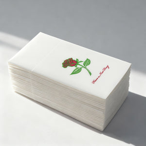 [1,000ct] 15.75" x 17"  Rose Pattern Airlaid Paper | 1/8 Fold | White