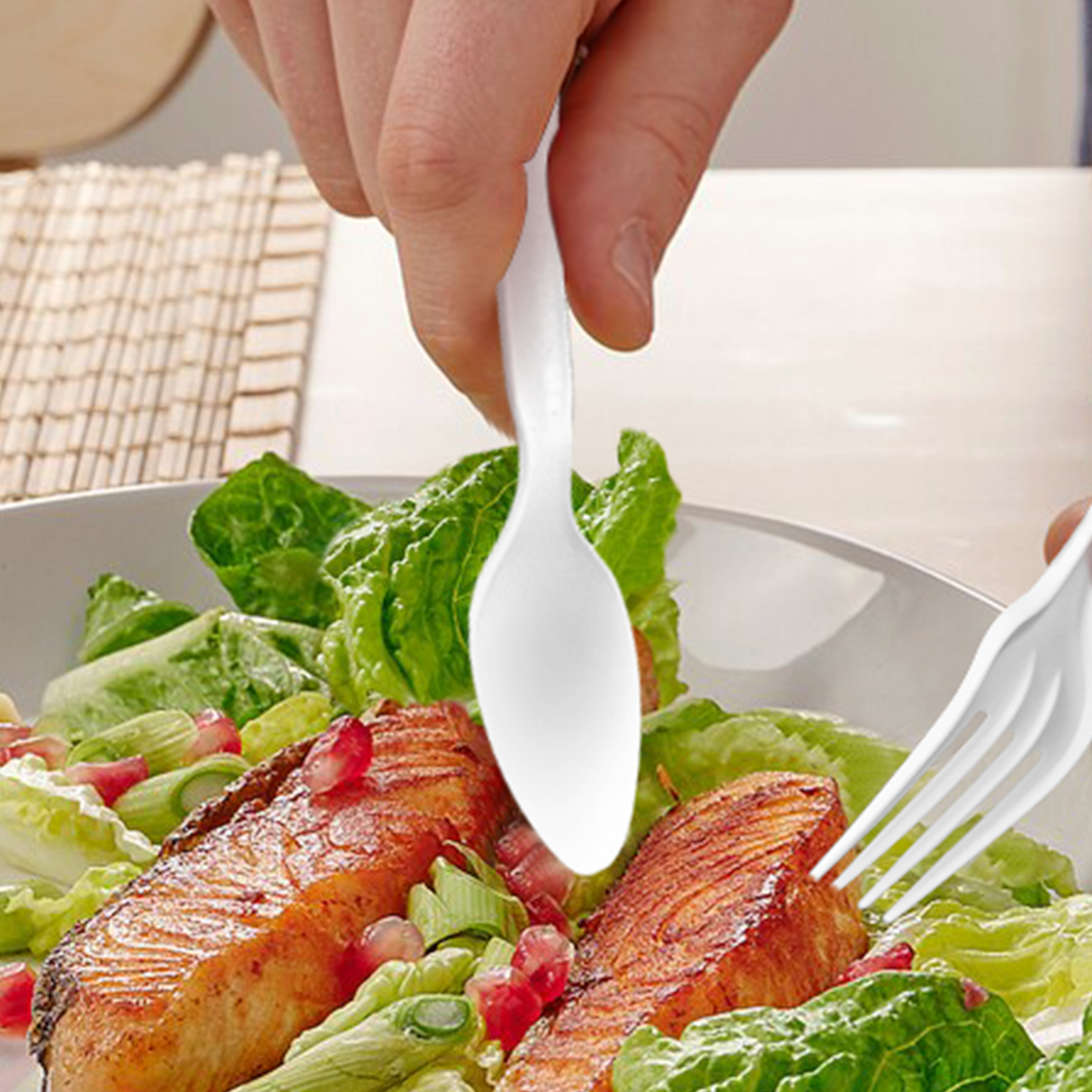 [180ct] PLA Heavy Weight Tea Spoons | White