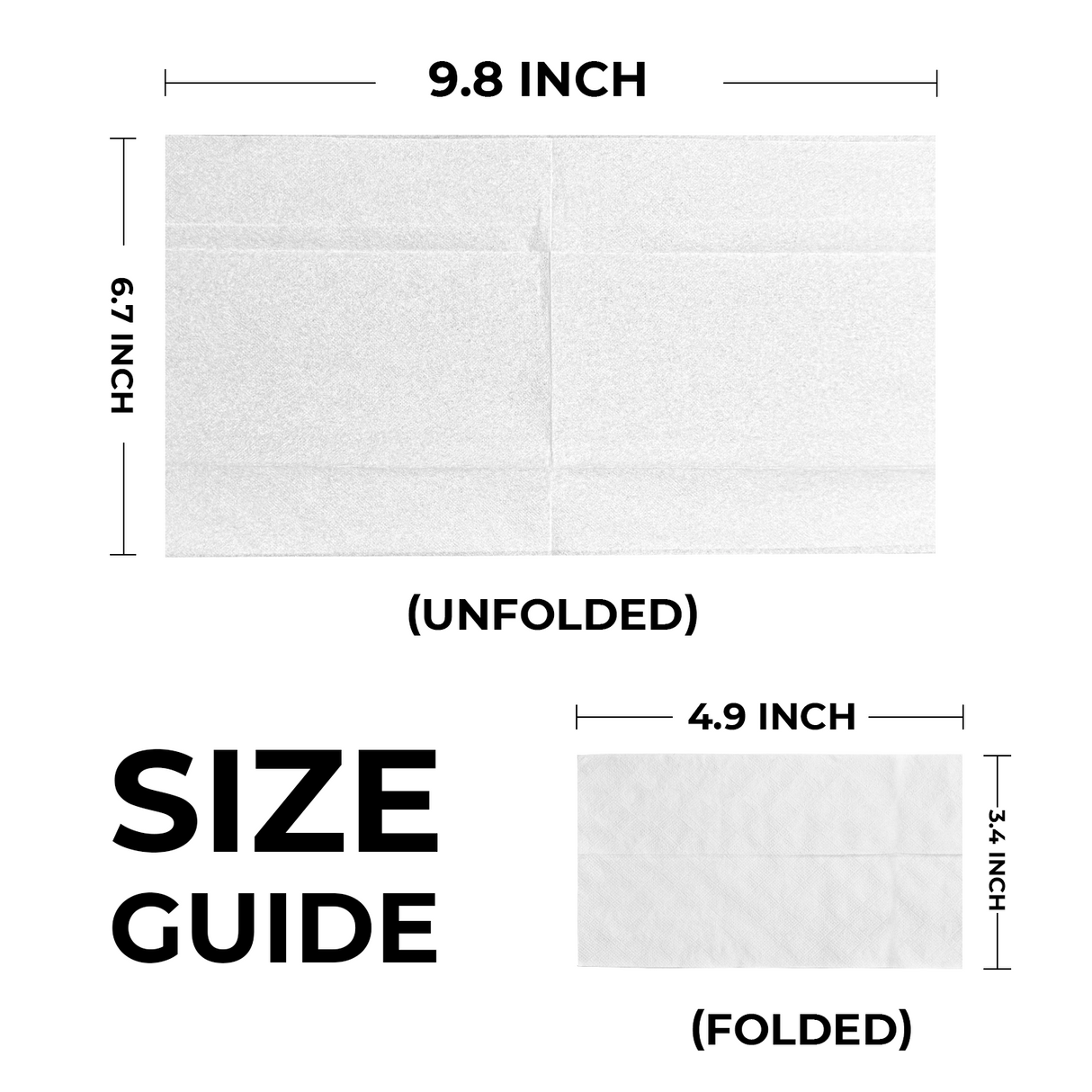 [8,000ct] 6.7" x 9.8"  1-Ply  Napkins | Low-Fold  | 1/6 Fold | White
