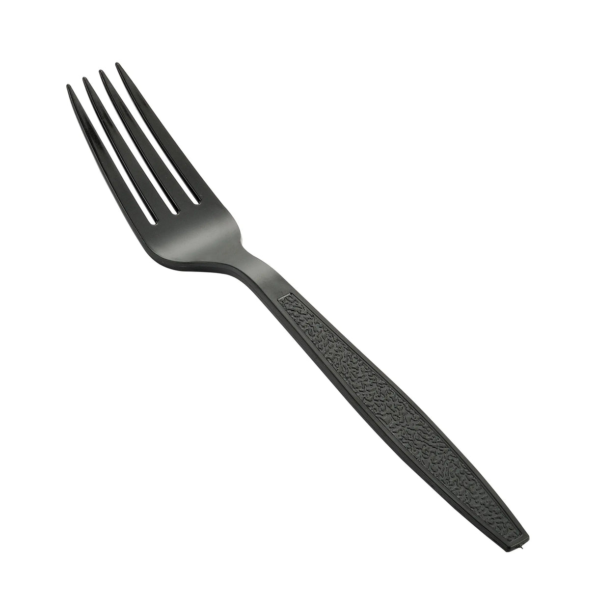[1,000 ct] PS Plastic Heavy Weight Textured Forks | Black
