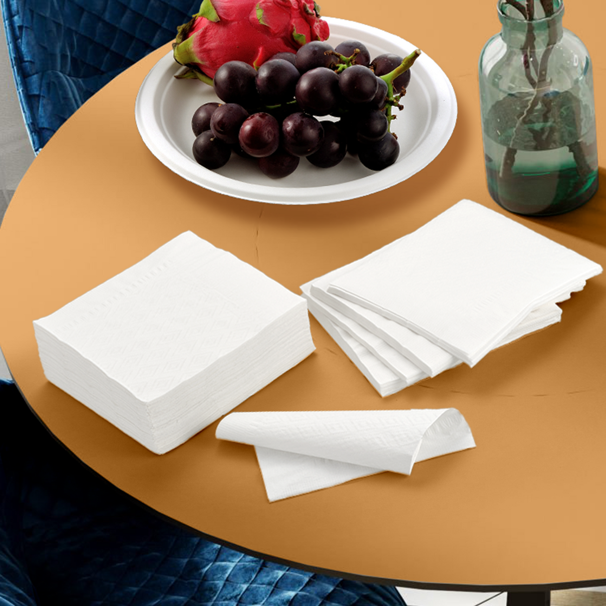[4,000ct] 17" x 17" 1-Ply Dinner Napkins | 1/4 Fold | White