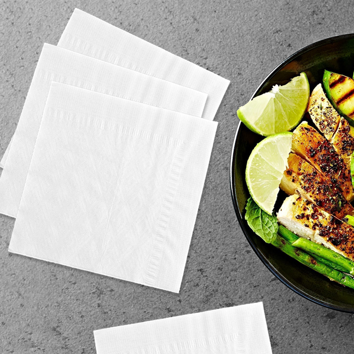 [4,000ct] 17" x 17" 1-Ply Dinner Napkins | 1/4 Fold | White