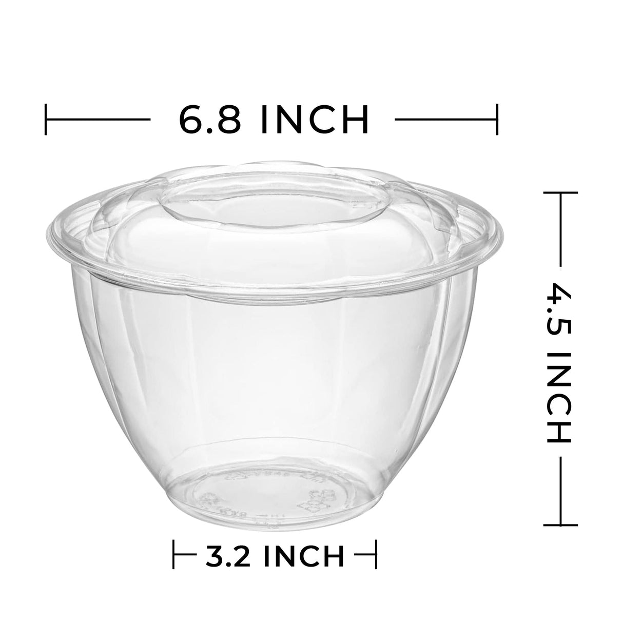 [150ct] 48oz PET Salad Bowl with Lid | Clear