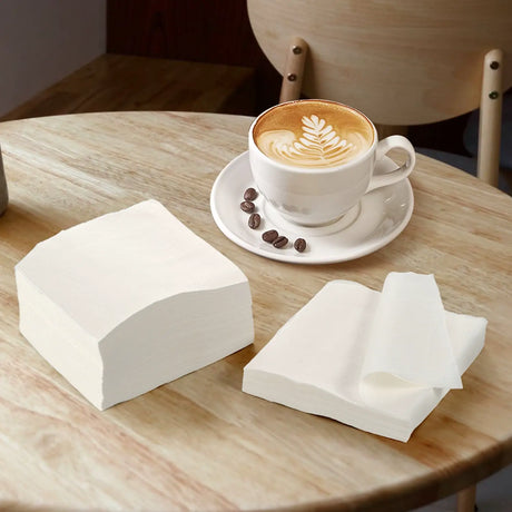 [4,000ct] 9" x 9" 1-Ply Beverage Napkins | 1/4 Fold | White