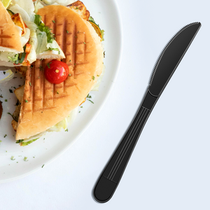 [1,000ct] PP Plastic Heavy Weight Knives | Black
