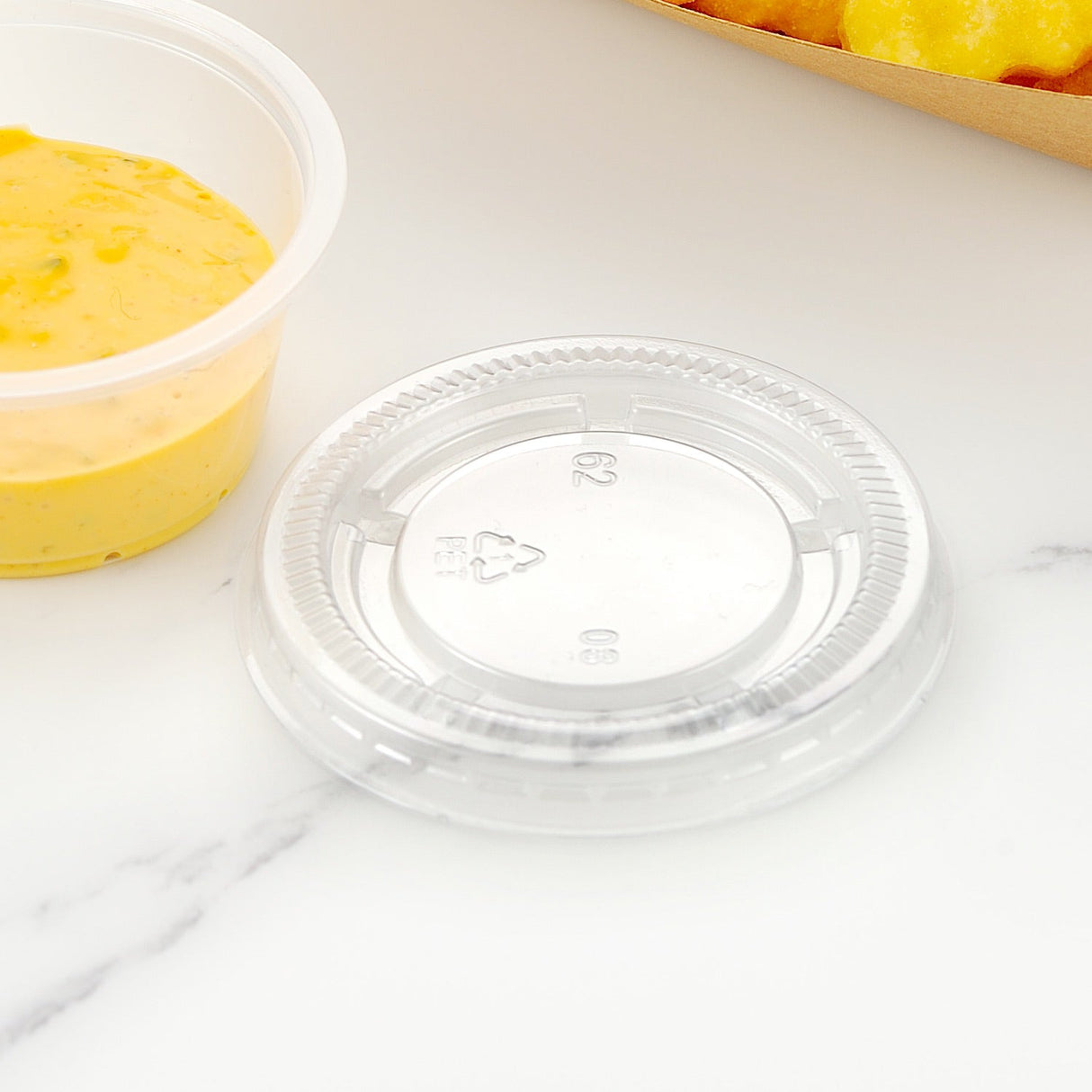 [2,500ct] 2oz PET Plastic Portion Cup Lids | Clear