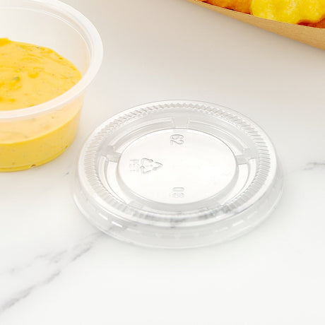[2,500ct] 2oz PET Plastic Portion Cup Lids | Clear