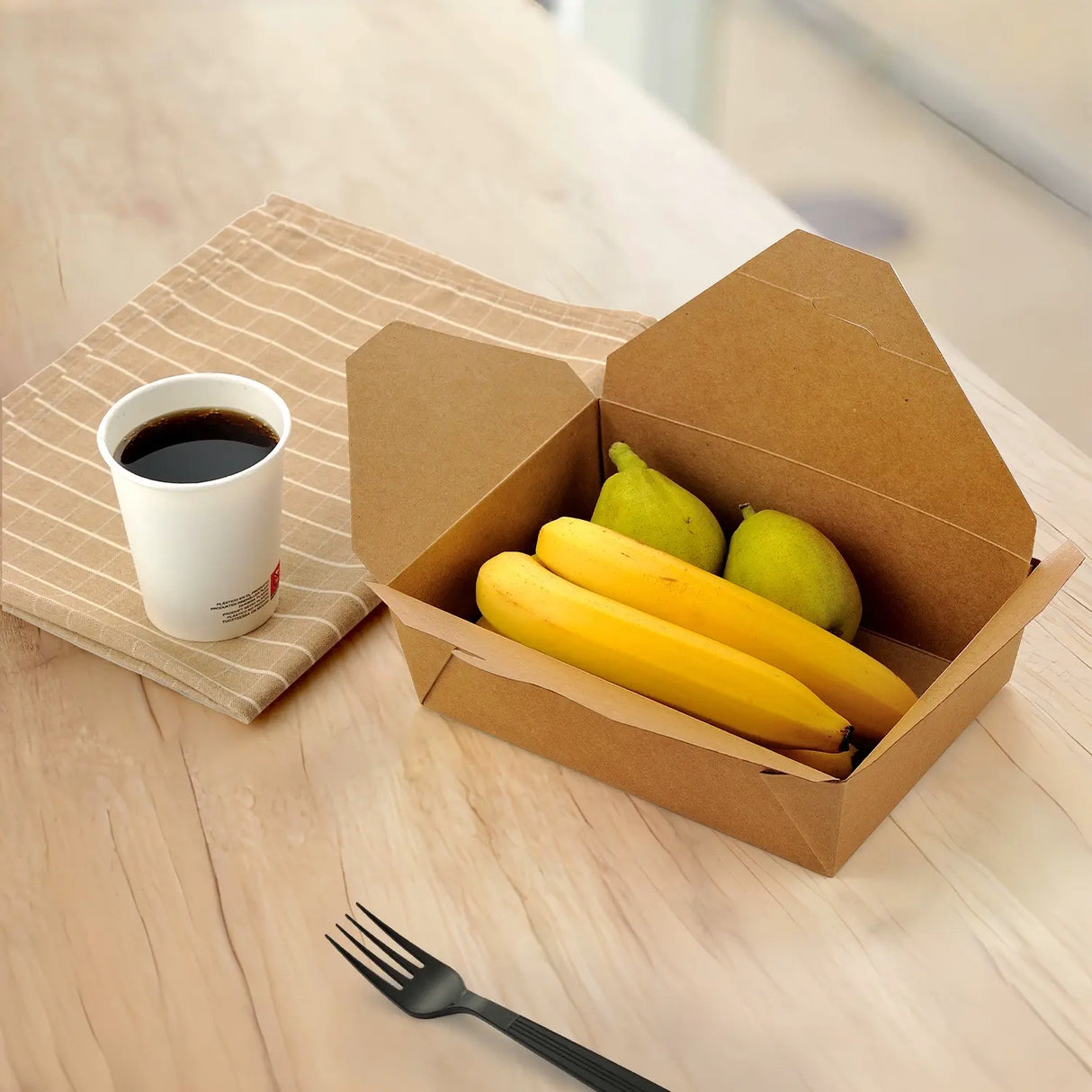 [200ct] 65oz Kraft Paper Take-Out Boxes