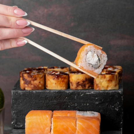 [1,000ct] 7.8" Plastic Wrapped Bamboo Round Chopsticks