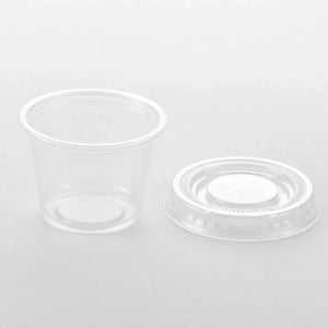 [2,500ct] 1oz PET Plastic Portion Cup Lids | Clear