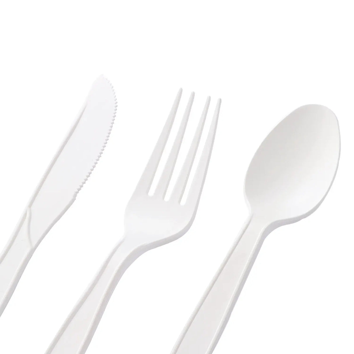 [250ct] PP Plastic Extra Heavy Weight Cutlery Kit with Salt and Pepper | White