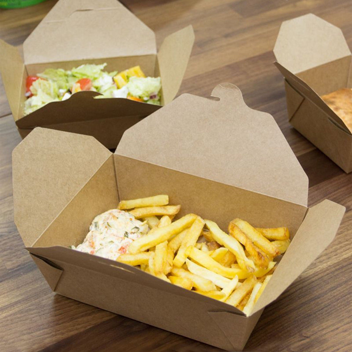 [200ct] 47oz Kraft Paper Take-Out Boxes